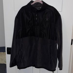 Mens Beverly Hills Polo Club Black Rayon & Fleece Jacket Zip Up Size 2X EUC